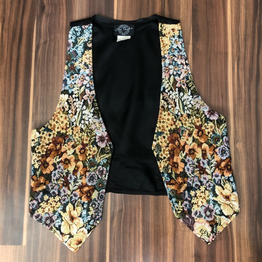 VINTAGE VEST - Floral, Size Small, Made in USA